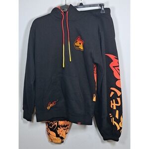 Gamersupps Waifu Cup Sinder Hoodie and Sweatpants Size Medium Black Orange Set